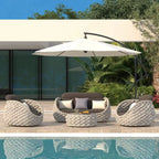 4-Piece Woven Rope Outdoor Swivel Sofa Set with Storage Coffee Table - Tatta Collection