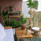 3-Seater Natural Rattan Sofa with White Cushions - Forli Collection (Indoor/Covered Patio)