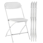 6ft Folding Trestle Table and 4 Chair Set - Portable White Outdoor/Indoor Dining Set