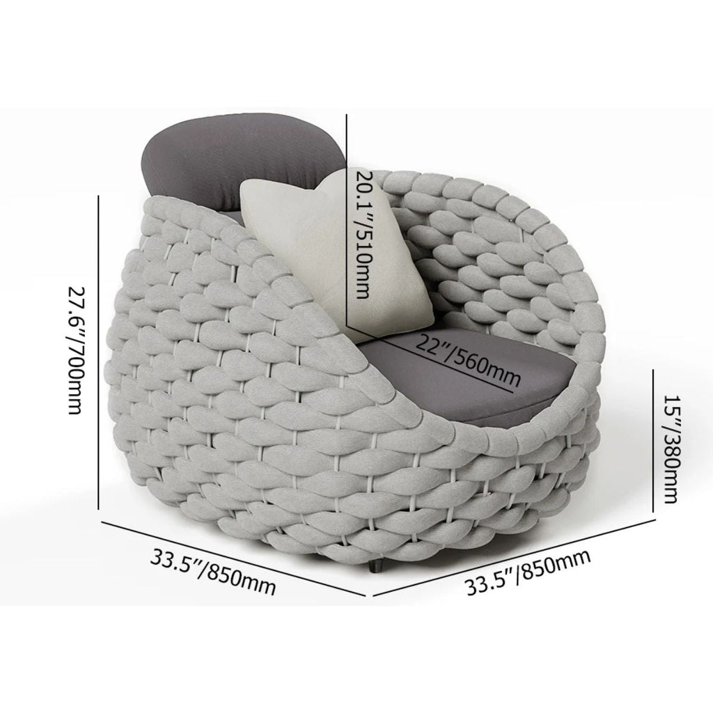 4-Piece Woven Rope Outdoor Swivel Sofa Set with Storage Coffee Table - Tatta Collection