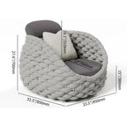 4-Piece Woven Rope Outdoor Swivel Sofa Set with Storage Coffee Table - Tatta Collection