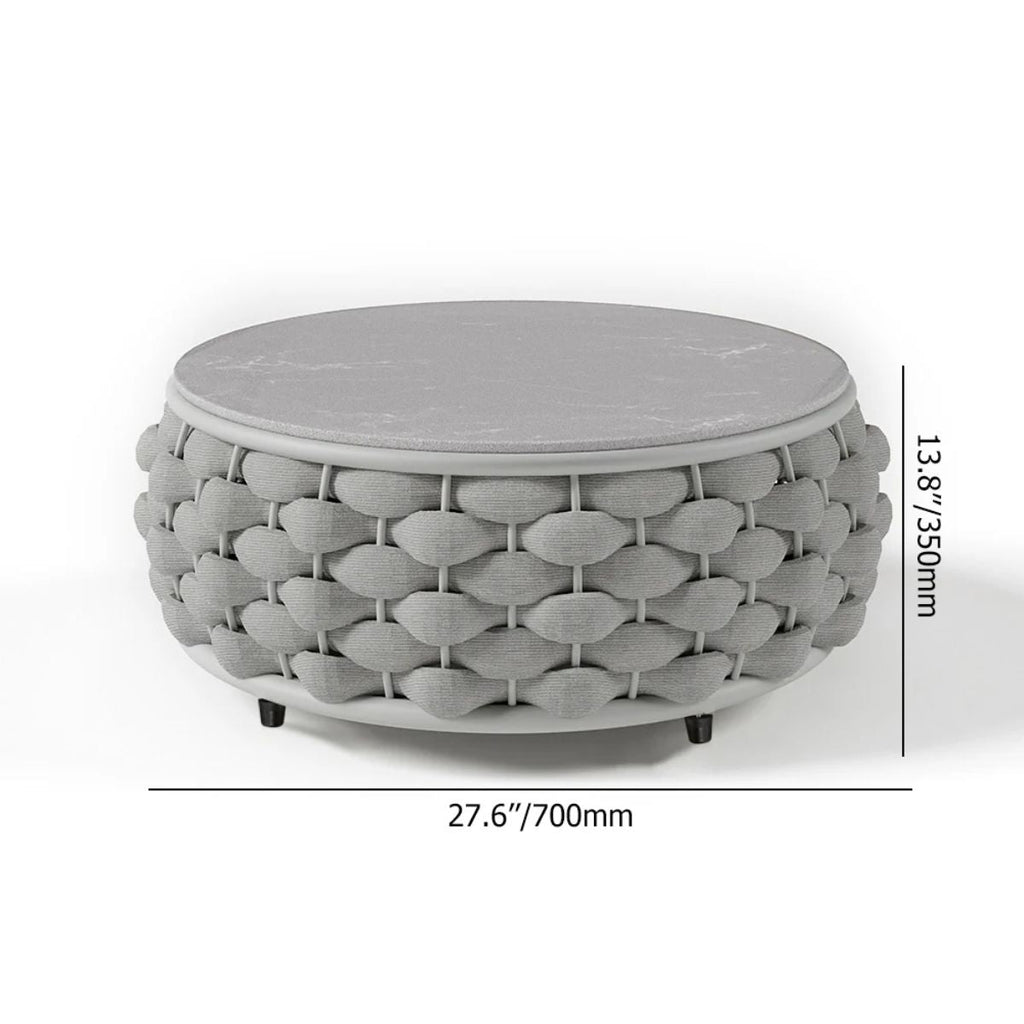 4-Piece Woven Rope Outdoor Swivel Sofa Set with Storage Coffee Table - Tatta Collection